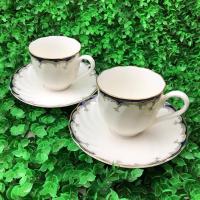 ราคา ชุดแก้วกาแฟพร้อมจานรอง ขอบทองเต็ม New Ivory Hoya Japan ขนาด 3” ราคา 200฿/1ชุด #เซรามิคมือสองญี่ปุ่น (4789680883)