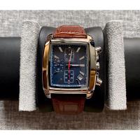 ราคา MEGIR นาฬิกาแบรนด์แท้ หน้าปัดสีน้ำเงินสี่เหลี่ยม สายหนัง (19683877885)