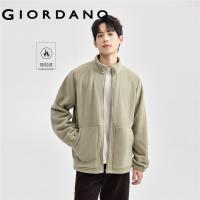 ราคา GIORDANO MEN Polar fleece stand collar raglan sleeve jacket 13075803 (43725484315)