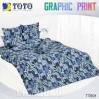 ราคา TOTO ชุดผ้าปูที่นอน 3.5ฟุต 5ฟุต 6ฟุต ลายกราฟฟิก Graphic TT801 สีน้ำเงิน ลิขสิทธิ์แท้ #โตโต้ กราฟฟิก (25392495753)