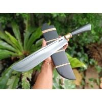 ราคา สปาต้า มีดสปาต้า (Sparta knife) มีดเหน็บ มีดเดินป่า มีดแคมป์ ใบ 11” ตีร้อนชุบแข็ง ผิวขัด ร่องเลือด ด้าม-ฝักไม้ประดู่รมดำ (15786519013)