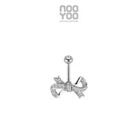 ราคา NooYoo จิวสะดือสำหรับผิวแพ้ง่าย Cubic Zirconia Bow (1848343287)