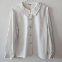 ราคา เสื้อเชิ้ต เสื้อทำงาน (Shirt) คอบัว สีขาว สไตล์วินเทจ (23204127786)