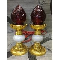 ราคา ชุดเชิงเทียนไฟฟ้า ดอกบัว เทียนไฟฟ้า สีแดง (สั้น) (2035169132)