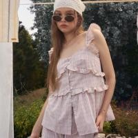 ราคา ส่งต่อเสื้อ lookbooklookbook รุ่น marco top (Size.S) สีชมพูสก๊อต pistachio scott (New) แค่เสื้อ (46953842461)