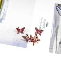 ราคา 8 เสน่ห์แฟชั่น สวารอฟสกี้ ต่างหูผีเสื้อแบบสามมิติสี (25073612847)