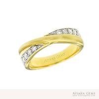 ราคา แหวนเพชรแถวแบบไขว้ 0.25 กะรัต น้ำ 98 VVS2 (SR-00189) (3028569726)