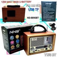 ราคา NS-8890ฺBT วิทยุ บลูทูธ มีนาฬิกา TWS/BT/USB/ AM/FM/SW 3BANDS วิทยุโบราณ วิทยุคลาสสิค. (23862120033)