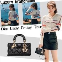 ราคา กระเป๋าสตรีดิออร์ Dior Lady D-Joy กระเป๋าถือผู้หญิงสุดมินิกระเป๋าถือ/กระเป๋าสะพาย สีดำ#16ซม (27677781223)