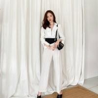 ราคา จั้มสูทขายาวมาในทรงคอปกลายทางตรง (5647293591)