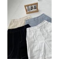 ราคา Hotpants Karina Contrast Stitch Short Premium Pants กางเกงขาสั้นยืดผู้หญิง Denim Look Alike (47052890964)