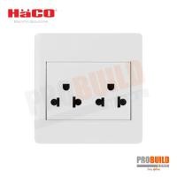 ราคา เต้ารับคู่กราวด์ haco 2ช่อง M3N-E20 (12174740922)