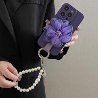 ราคา สร้อยข้อมือมุกดอกไม้เส้นด้ายสีม่วง 16promax เคสโทรศัพท์ Apple 13/14 เคสนิ่ม 15pro Diagonal xs (52555662937)