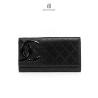 ราคา [ของแท้] CHANEL CAMBON WALLET LONG BLACK LAMB SHW มีใบรับประกัน ตรวจสอบได้ทุกใบ ✅ (44027588285)