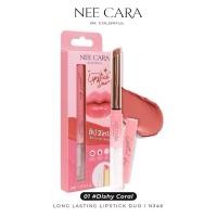 ราคา ลิปกลอส Nee Cara Longlasting Lipstick Duo 2 in 1 Lipstick matte & Gloss N346 (43157414592)