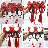 ราคา กิ๊บรัดผมแบบโบว์สีแดง 2 ชิ้น, ของประดับผมสำหรับเด็ก ทรงผมสไตล์จีนHanfu Headdress, พู่กัปปะน่ารักสำหรับงานเฉลิมฉลองปีใหม่ (44854643096)