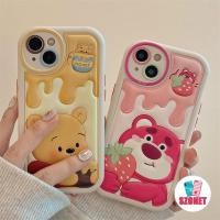 ราคา เคสโทรศัพท์มือถือหนัง ซิลิโคนนิ่ม กันกระแทก กันรอยเลนส์กล้อง ลายการ์ตูนหมีสตรอเบอร์รี่น่ารัก สําหรับ iPhone 14 13 12 11 Pro Max 14 Plus (21880201062)