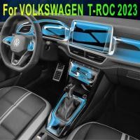 ราคา For VOLKSWAGEN T-ROC 2023 Car Accessories interior Thin film transparent TPU Gear Panel Center Cons (51953566547)