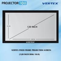 ราคา VERTEX Fixed Frame Projection Screen 120 Inch อัตราส่วน 16:9 (266 x 150 cm.) Gray *โปรดแจ้งเบอร์โทรทางช่องแชท* (9031062019)