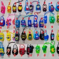 ราคา @ LOT 2 @ ขวดใส่เจลแอลกอฮอล์พกพา ขวดใส่เจลล้างมือ พร้อมสายห้อยกระเป๋าลายการ์ตูน สุดน่ารัก พร้อมส่ง (3930352688)