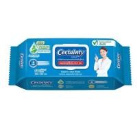 ราคา Certainty Wipes ผ้าเปียก ทิชชูเปียก ไม่มีแอลกอฮอล์ อ่อนโยนต่อผิว สำหรับผู้ใหญ่ ขนาด 40 แผ่น (17357) / 50 แผ่น (20244) (1359355123)