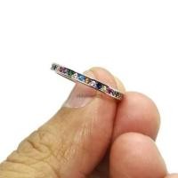 ราคา แหวนพิรอด เงินแท้ 92.5% ฝังพลอยนพเก้านำโชค ฝังรอบวง ฝังแบบซ่อนหนามเตยไม่เกี่ยวเสื้อผ้าครับ (17900075268)