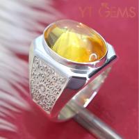 ราคา แหวน บุษราคัม เงินแท้ ลายหางนกยูง พลอยบุษราคัม (CZ) YTG-11995 YTGEMS (57852138686)