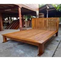 ราคา เตียงไม้สัก ทรงโมเดิร์น หัวเตียงแบบซี่ เอน (5100630960)