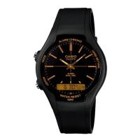 ราคา Casio Standard นาฬิกาข้อมือผู้ชาย สายเรซิ่น รุ่น AW-90H, AW-90H-9E - สีดำ (2535663234)