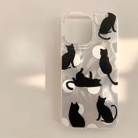 ราคา เคสไอโฟน11 13 แมวดำ เคส ไอโฟน เลเซอร์โฮโลแกรมหรูหราขนสีเงิน TPU For iPhone 15 14 12 Pro Max 11 XR X XS Max 7 8 PLUS Case (40150701450)