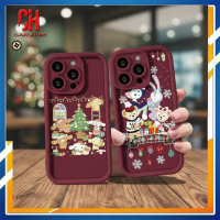 ราคา เคสลายหิมะคริสต์มาสสีแดงน่ารัก สําหรับ iPhone 15 11 12 13 14 PRO MAX 6 7 6S 8 14 15 Plus XR XS MAX 6SPlus 7Plus 6Plus 8Plus เลนส์มุมกว้างคู่ เปลือกนิ่มคู่รัก (45653372575)