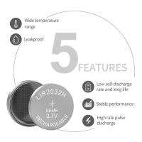 ราคา ถ่านชาร์จ CR2032 High capacity 70mAh Rechargeable Button Batteries 3.7v LIR2032H LIR 2032 Coin Lithium Battery (29462011145)