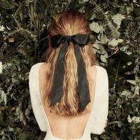 ราคา ริบบิ้นติดผม ริบบิ้นผ้า ริบบิ้นสีดำ สไตล์ดารา ยาว 100 cm. (7829481613)