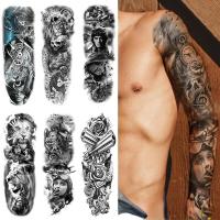 ราคา สติกเกอร์รอยสัก แบบเต็มแขน กันน้ํา เสมือนจริง ลาย Tatoos Warrior Lion Skull Rose Flower Tatoo Totem Maori (16758673019)