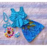 ราคา (G2)เสื้อคอกระเช้าโบว์ กระโปรงลายดอกไม้ ใส่ช่วงเทศกาลสงกรานต์ (26922951381)