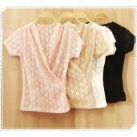 ราคา เสื้อลูกไม้ ไขว้หน้า แขนสั้น (16115766916)