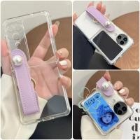 ราคา Slim Pearl Purple สายรัดข้อมือเคสใส OPPO Find N3 N2 Flip Casing Bracelet กันกระแทก Soft TPU ฝาหลัง (29358188682)