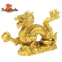 ราคา HomeHepler ราศีจีนสิบสองรูปปั้นมังกรทองรูปปั้นสัตว์เครื่องประดับตกแต่งบ้านใหม่ (50405333355)