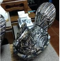 ราคา ไก่นอนรังไม้แกะสลักติดกระจกสวยงาม (1632905965)