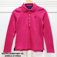 ราคา เสื้อโปโลเด็ก RALPH LAUREN แท้100% สีชมพูช็อกกิ้งพิ้งค์ ปักม้าสีกรมสวยหรูค่ะไซส์ M(8-10) (21866745310)