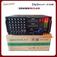 ราคา (ส่งไวSOUNDMILAN รุ่น AV-3346)เครื่องขยายเสียงกลางแจ้ง เพาเวอร์มิกเซอร์ (แอมป์หน้ามิกซ์) 800W (RMS) มีบลูทูธ USB SD Card (25542400390)