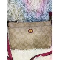 ราคา กระเป๋ามือ2 coach แท้ ครอสบอดี้ หนังแท้แคนวาส สายเดิมคู่ตัว ซิปykk (17471926493)