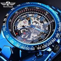 ราคา T-Winner Mechanical Sport Design Bezel Golden นาฬิกาบุรุษนาฬิกาหรูหราผู้ชายอัตโนมัติโครงกระดูกนาฬิกา WINNER Jam Tangan Lelaki (23783385100)