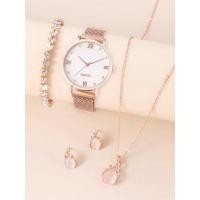 ราคา Set นาฬิกา+เครื่องประดับแฟชั่นเกาหลี (Rose Gold) (20770810230)