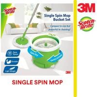 ราคา 3M Scotch Brite Single Spin Mop Bucket Set ขนาดกะทัดรัดประหยัดพื้นที่ Penyapu Mop Lantai Baldi Lantai Berkualiti (51101637476)