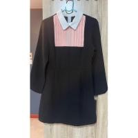 ราคา เดรสสั้นแขนยาว สีดำ คอปก (16592173542)