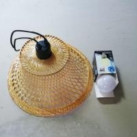 ราคา งอบโคมไฟโคมไฟจักสานพร้อมขั้วและหลอดงอบ8นิ้ว (24323688534)