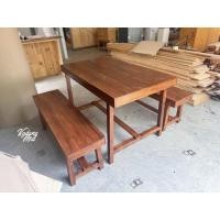 ราคา Kodangmai / โกดังไม้ / ชุดโต๊ะไม้สนนอก สำหรับ 4 คน (โต๊ะ 1 ตัว, เก้าอี้ยาว 2 ตัว) (28681199183)