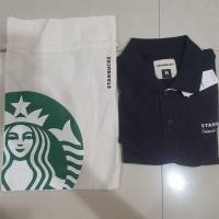 ราคา Original Starbucks Polo TShirt กระเป๋าหูรูดสีดํา+ขาว (28915212688)