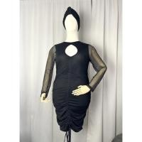 ราคา เดรสสาวอวบ เดรสสาวอวบอ้วนรัดรูปผ้ายืดโชว์หลังซีทรู (11997282901)